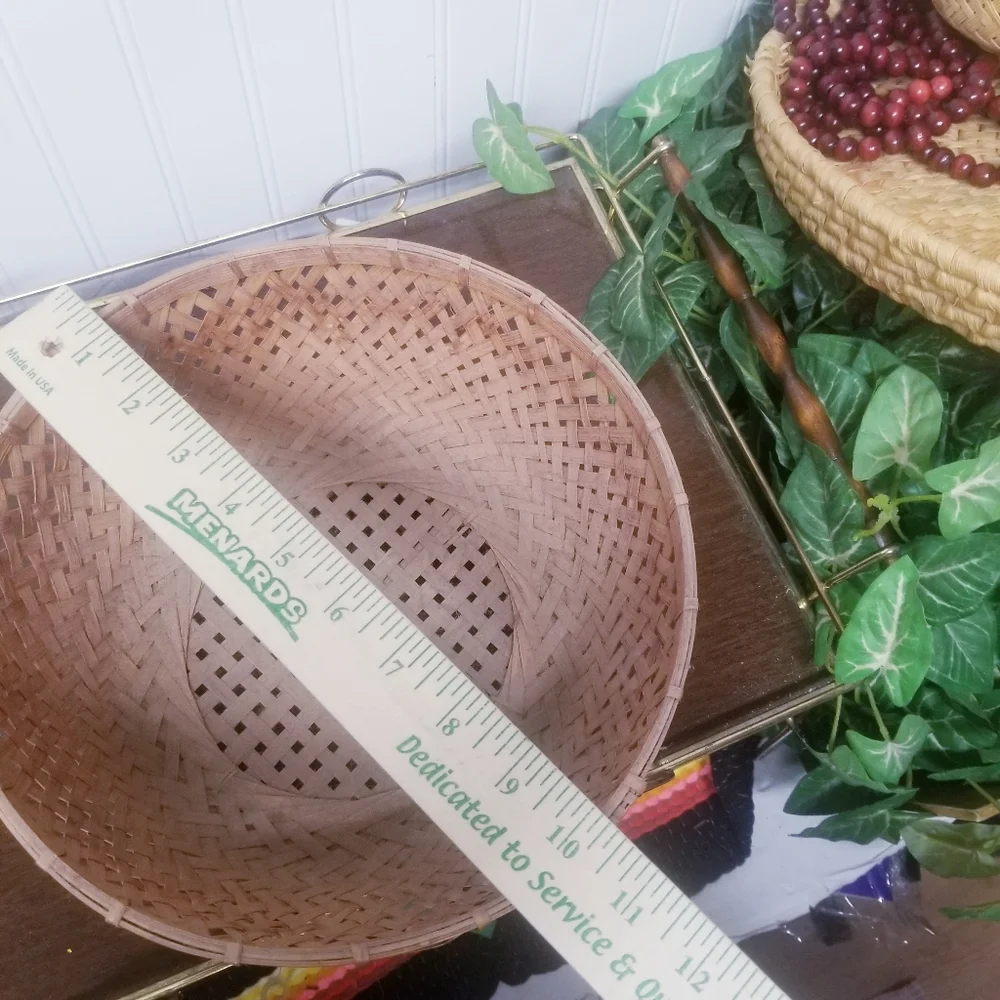 Vintage Woven Bamboo Basket